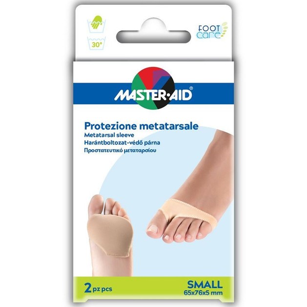 Master Aid Metatarsal Sleeve 2 Τεμάχια - Small 65x76x5mm Master Aid Metatarsal Sleeve 2 Τεμάχια - Small 65x76x5mm