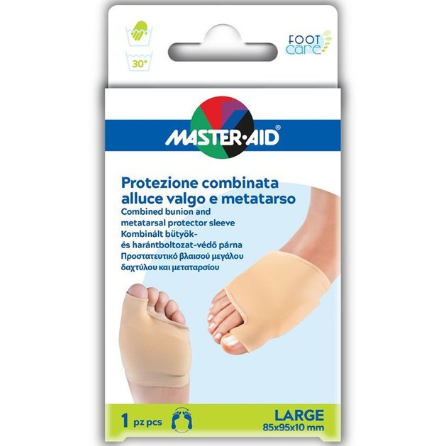 Master Aid Combined Bunion & Metatarsal Protector Sleeve 1 Τεμάχιο - Large 85x95x10mm Master Aid Combined Bunion & Metatarsal Protector Sleeve 1 Τεμάχιο - Large 85x95x10mm