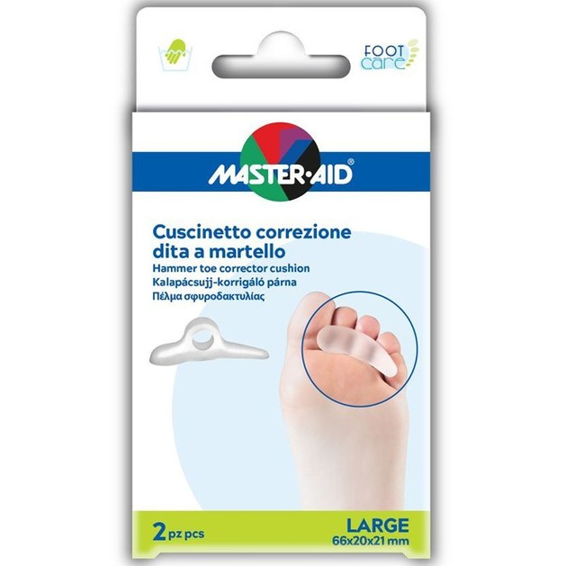 Master Aid Hammer Toe Corrector Cushion 2 Τεμάχια - Large 66x20x21mm Master Aid Hammer Toe Corrector Cushion 2 Τεμάχια - Large 66x20x21mm