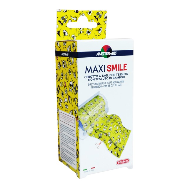 Master Aid Maxi Smile Παιδικό Αυτοκόλλητο Ρολό Συνεχούς Γάζας 50x8cm Master Aid Maxi Smile Παιδικό Αυτοκόλλητο Ρολό Συνεχούς Γάζας 50x8cm