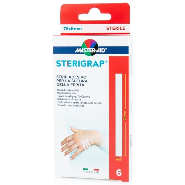 Master Aid Sterigrap 75mm x 6mm 6 Τεμάχια Master Aid Sterigrap 75mm x 6mm 6 Τεμάχια
