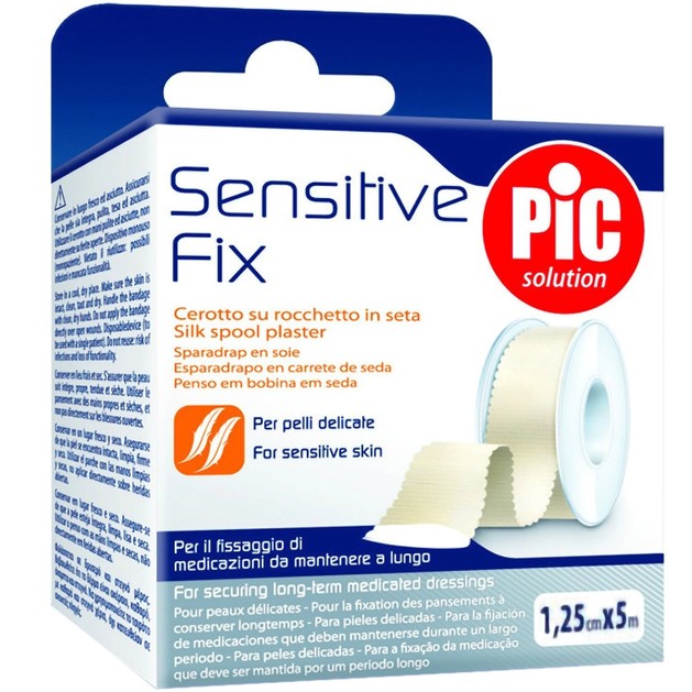 Pic Solution Sensitive Fix Silk Spool Plaster 1 Τεμάχιο - 1.25cm x 5m Pic Solution Sensitive Fix Silk Spool Plaster 1 Τεμάχιο - 1.25cm x 5m