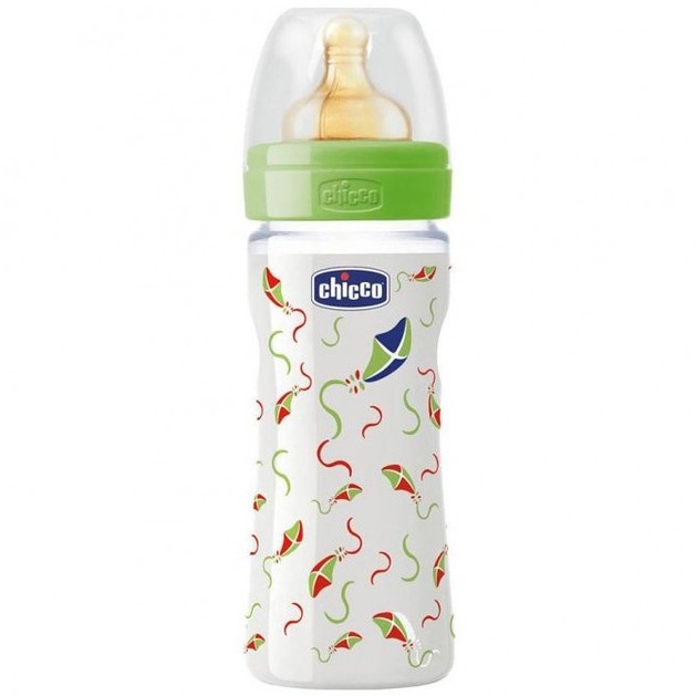 Chicco Γυάλινο Μπιμπερό με Θηλή Καουτσούκ 0m+ 240ml Chicco Γυάλινο Μπιμπερό με Θηλή Καουτσούκ 0m+ 240ml