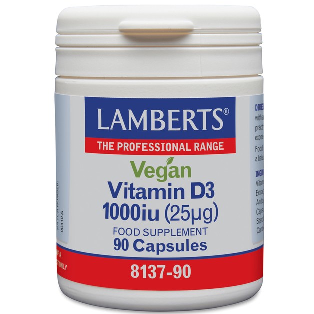 Lamberts Vegan Vitamin D3 1000iu (25μg) 90caps Lamberts Vegan Vitamin D3 1000iu (25μg) 90caps