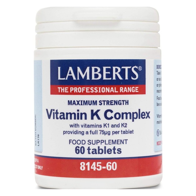 Lamberts Vitamin K Complex Συμπλήρωμα Διατροφής Λιποδιαλυτής Βιταμίνης Κ που Παίζει Σημαντικό Ρόλο στην Πήξη του Αίματος 60tabs Lamberts Vitamin K Complex Συμπλήρωμα Διατροφής Λιποδιαλυτής Βιταμίνης Κ που Παίζει Σημαντικό Ρόλο στην Πήξη του Αίματος 60tabs