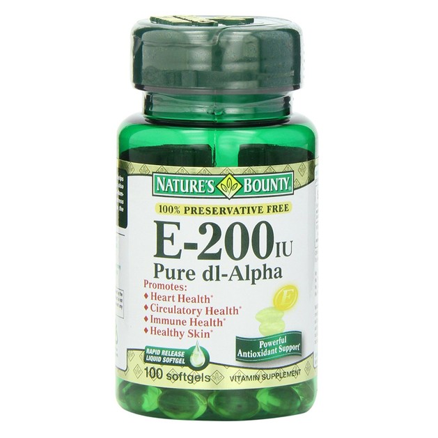 Nature\'s Bounty Βιταμίνη Ε Συμπλήρωμα Διατροφής Πλούσια σε Αντιοξειδωτικά 200IU 100caps Nature\'s Bounty Βιταμίνη Ε Συμπλήρωμα Διατροφής Πλούσια σε Αντιοξειδωτικά 200IU 100caps