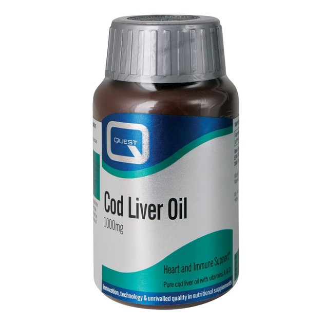 Quest Cod Liver Oil 1000mg With Vitamins A, D & E 45caps Quest Cod Liver Oil 1000mg With Vitamins A, D & E 45caps