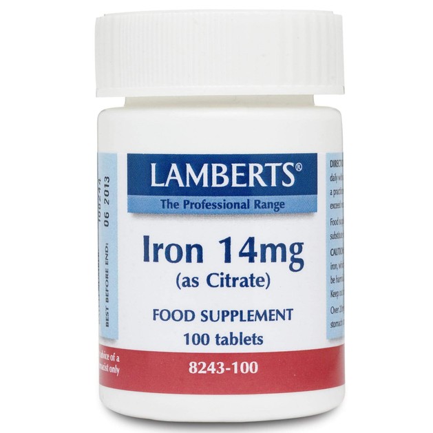 Lamberts Iron 14mg (as Citrate) 100 tabs Lamberts Iron 14mg (as Citrate) 100 tabs