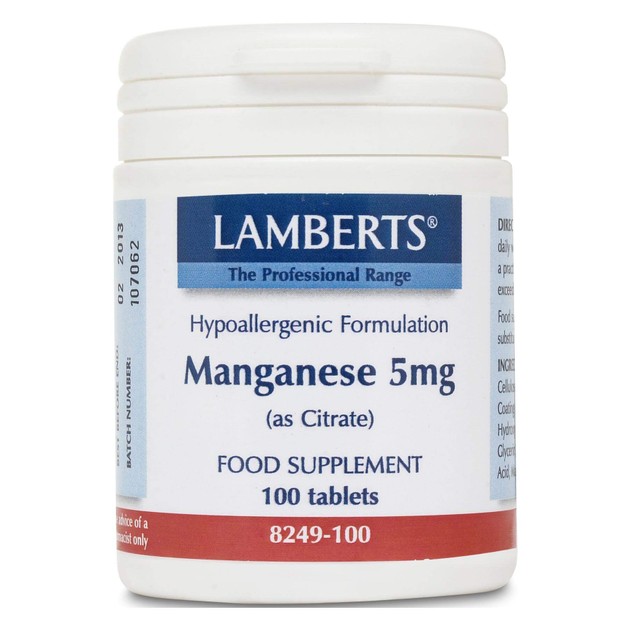 Lamberts Manganese(as citrate) 5 mg 100 tabs Lamberts Manganese(as citrate) 5 mg 100 tabs