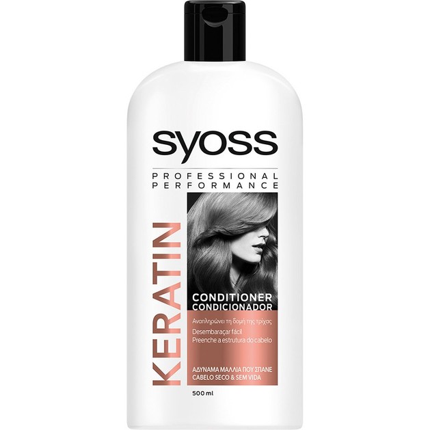 Syoss Conditioner Keratin Επαγγελματική Μαλακτική Κρέμα που Αναπληρώνει την Δομή της Τρίχας στα Αδύναμα Μαλλιά που Σπάνε 500ml Syoss Conditioner Keratin Επαγγελματική Μαλακτική Κρέμα που Αναπληρώνει την Δομή της Τρίχας στα Αδύναμα Μαλλιά που Σπάνε 500ml