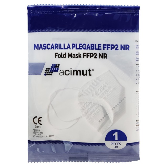 Acimut Fold Mask KN95 FFP2 NR White 1 Τεμάχιο Acimut Fold Mask KN95 FFP2 NR White 1 Τεμάχιο