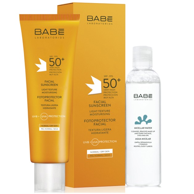 Babe Sun Πακέτο Προσφοράς Facial Sunscreen Spf50+ Light Texture 50ml & Δώρο Micellar Water Travel Size 100ml Babe Sun Πακέτο Προσφοράς Facial Sunscreen Spf50+ Light Texture 50ml & Δώρο Micellar Water Travel Size 100ml
