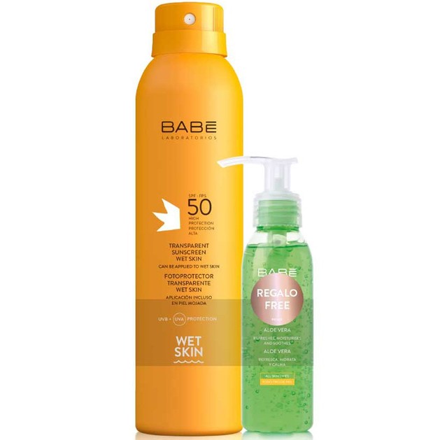 Babe Πακέτο Προσφοράς Sun Transparent Body Sunscreen Spf50 Wet Skin 200ml & Δώρο 100% Aloe Gel 90ml Babe Πακέτο Προσφοράς Sun Transparent Body Sunscreen Spf50 Wet Skin 200ml & Δώρο 100% Aloe Gel 90ml
