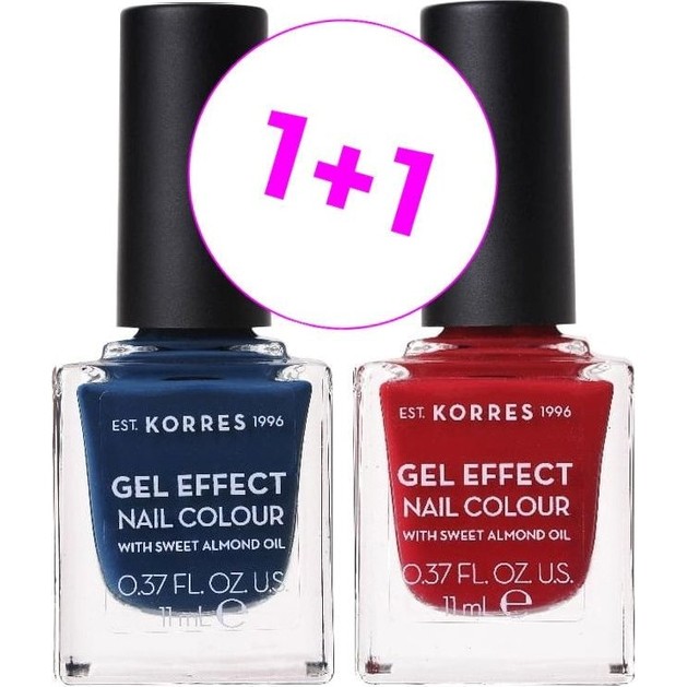 Korres Gel Effect Nail Colour No.84 Indigo Blue & No.56 Celebration Red Korres Gel Effect Nail Colour No.84 Indigo Blue & No.56 Celebration Red