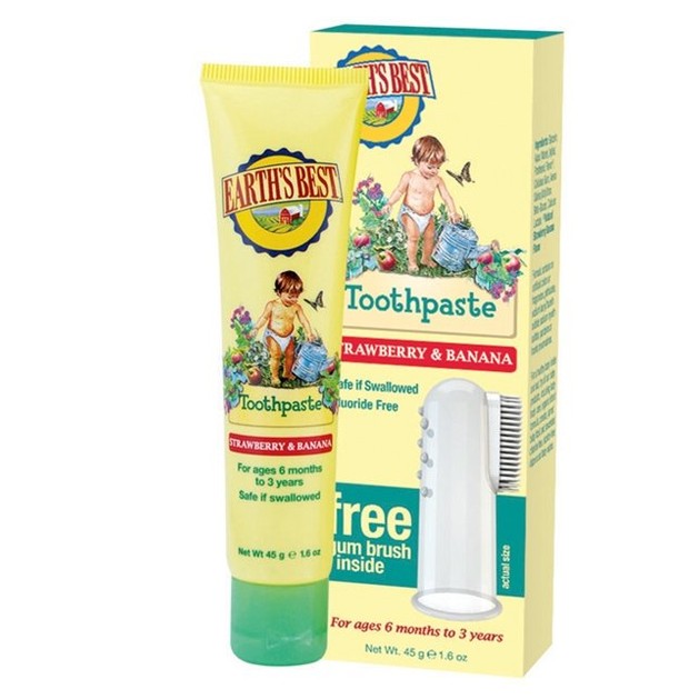 Earth\'s Best Toothpaste Strawberry & Banana Βρεφική Οδοντόπαστα με Φυσική Φράουλα & Μπανάνα για Ηλικίες από 6 Μηνών και Πάνω 45g Earth\'s Best Toothpaste Strawberry & Banana Βρεφική Οδοντόπαστα με Φυσική Φράουλα & Μπανάνα για Ηλικίες από 6 Μηνών και Πάνω 45g