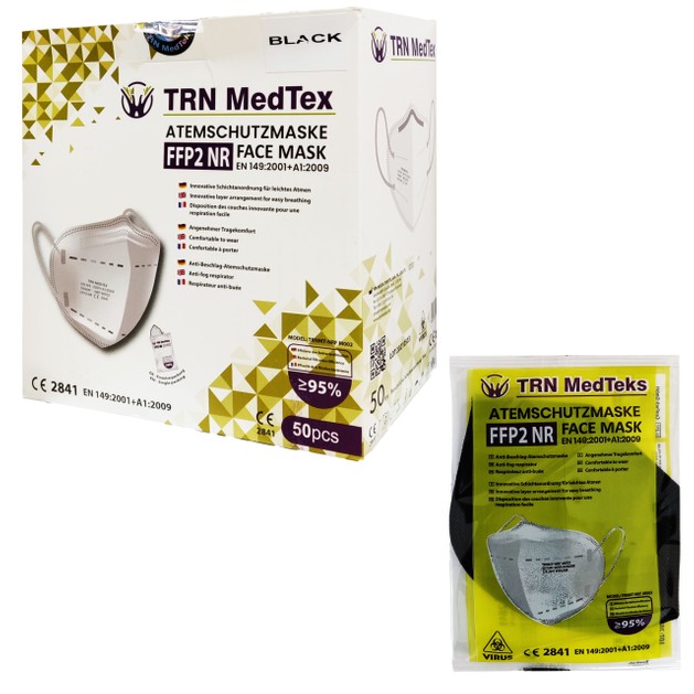 Trn MedTeks Face Masks KN95 FFP2 NR Black 50 Τεμάχια Trn MedTeks Face Masks KN95 FFP2 NR Black 50 Τεμάχια