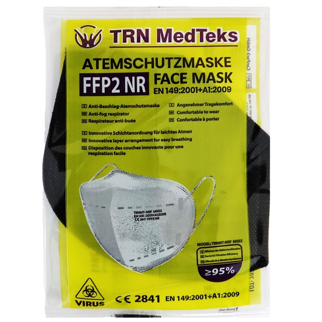 Trn MedTeks Face Mask KN95 FFP2 NR Black 1 Τεμάχιο Trn MedTeks Face Mask KN95 FFP2 NR Black 1 Τεμάχιο
