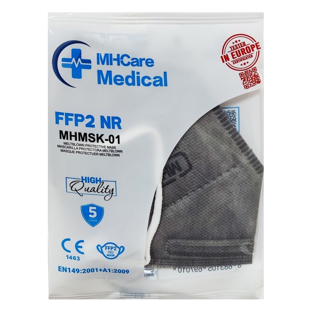 MHCare Face Mask FFP2 NR 5-Layer Protective Grey 1 Τεμάχιο MHCare Face Mask FFP2 NR 5-Layer Protective Grey 1 Τεμάχιο