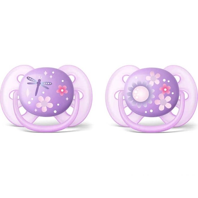 Avent Ορθοδοντική Πιπίλα Σιλικόνης Ultra Soft 6-18 Μηνών για Κορίτσι 2τμχ SCF227/22 Avent Ορθοδοντική Πιπίλα Σιλικόνης Ultra Soft 6-18 Μηνών για Κορίτσι 2τμχ SCF227/22