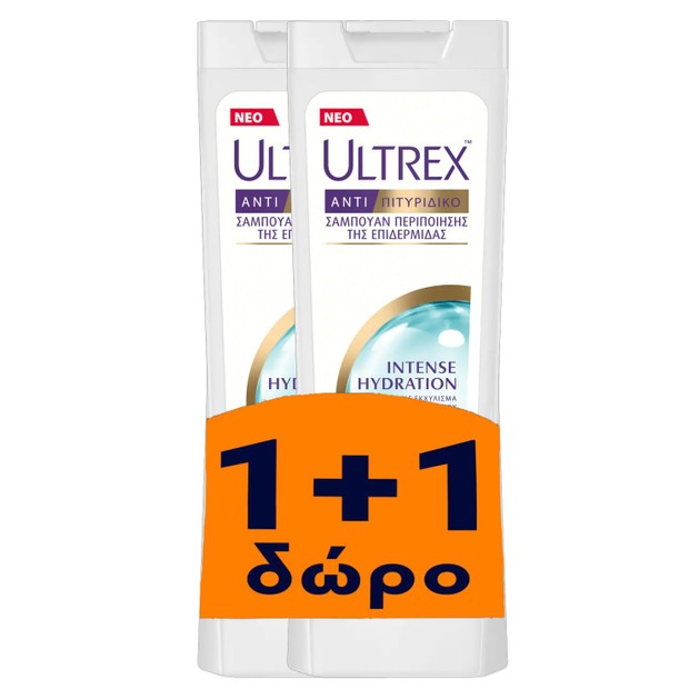 Ultrex Πακέτο Προσφοράς Intense Hydration Sampoo 2x360ml 1+1 Δώρο Ultrex Πακέτο Προσφοράς Intense Hydration Sampoo 2x360ml 1+1 Δώρο