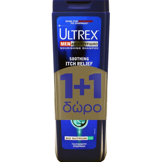 Ultrex Men Soothing Itch Relief Αντιπιτυριδικό Σαμπουάν για Ευαίσθητη Επιδερμίδα με Εκχύλισμα Ευκαλύπτου 2x360ml 1+1 Δώρο Ultrex Men Soothing Itch Relief Αντιπιτυριδικό Σαμπουάν για Ευαίσθητη Επιδερμίδα με Εκχύλισμα Ευκαλύπτου 2x360ml 1+1 Δώρο
