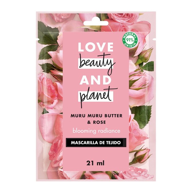 Love Beauty & Planet Muru Muru Butter & Rose Blooming Radiance Sheet Face Mask 1x 21ml Love Beauty & Planet Muru Muru Butter & Rose Blooming Radiance Sheet Face Mask 1x 21ml