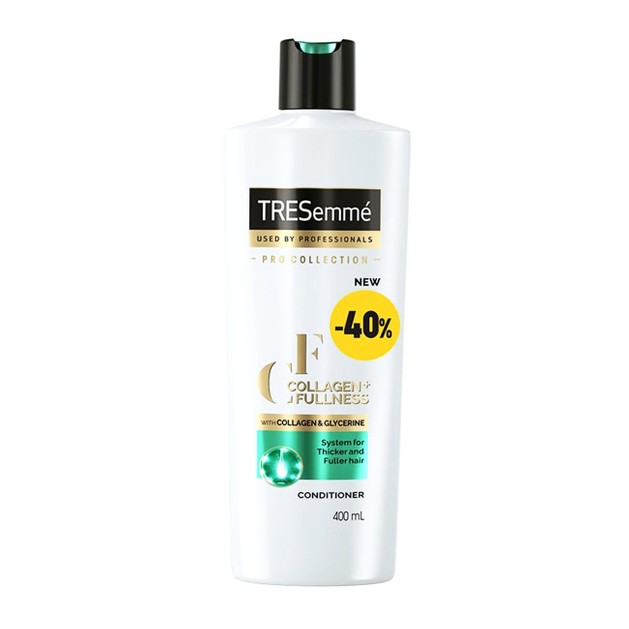 TRESemme Conditioner Collagen & Fullness Προσφέρει Όγκο σε Κάθε Τρίχα και Βοηθάει να Δείχνουν τα Μαλλιά πιο Πλούσια -40% 400ml TRESemme Conditioner Collagen & Fullness Προσφέρει Όγκο σε Κάθε Τρίχα και Βοηθάει να Δείχνουν τα Μαλλιά πιο Πλούσια -40% 400ml