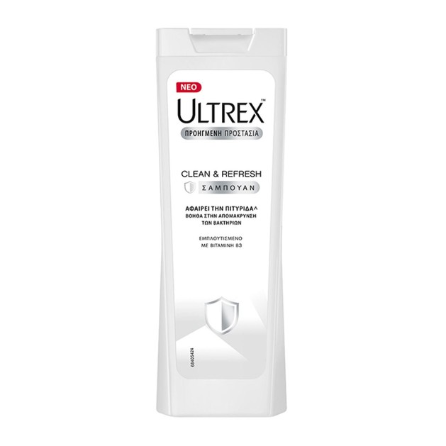 Ultrex Clean & Refresh Σαμπουάν Κατά Της Πιτυρίδας Εμπλουτισμένο με Βιταμίνη Β3, 360ml Ultrex Clean & Refresh Σαμπουάν Κατά Της Πιτυρίδας Εμπλουτισμένο με Βιταμίνη Β3, 360ml