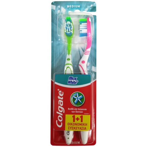 Colgate Πακέτο Προσφοράς Max White Medium Toothbrush 2 Τεμάχια Colgate Πακέτο Προσφοράς Max White Medium Toothbrush 2 Τεμάχια