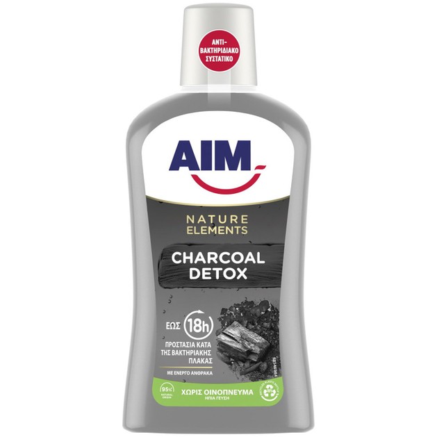 Aim Natural Elements Charcoal Detox Mouthwash 500ml Aim Natural Elements Charcoal Detox Mouthwash 500ml