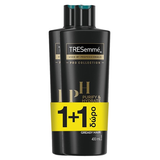 TRESemme Promo Purify & Hydrate Shampoo for Greasy Hair Σαμπουάν για Λιπαρά Μαλλιά & Καθαρισμό της Τρίχας σε Βάθος 2x400ml TRESemme Promo Purify & Hydrate Shampoo for Greasy Hair Σαμπουάν για Λιπαρά Μαλλιά & Καθαρισμό της Τρίχας σε Βάθος 2x400ml