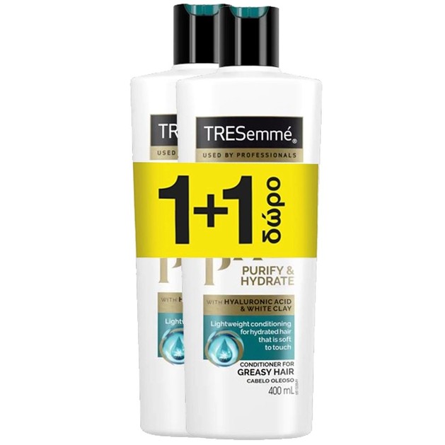 TRESemme Πακέτο Προσφοράς Purify & Hydrate Conditioner for Greasy Hair 2x400ml 1+1 Δώρο TRESemme Πακέτο Προσφοράς Purify & Hydrate Conditioner for Greasy Hair 2x400ml 1+1 Δώρο