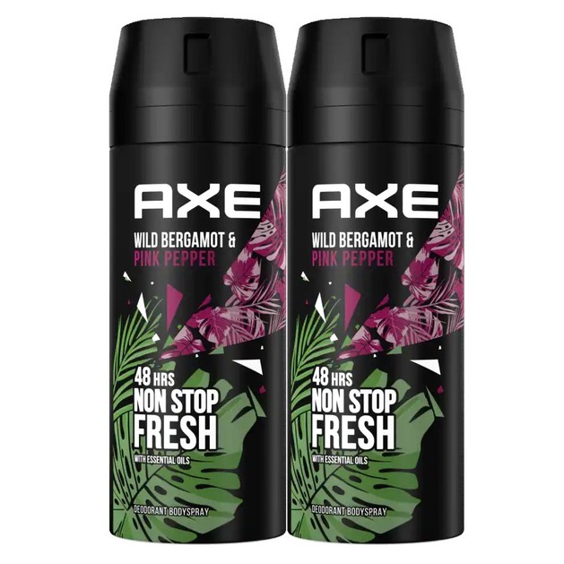 Axe Πακέτο Προσφοράς Wild Bergamot & Pink Pepper Non Stop Fresh 48h Deo Body Spray 2x150ml Axe Πακέτο Προσφοράς Wild Bergamot & Pink Pepper Non Stop Fresh 48h Deo Body Spray 2x150ml