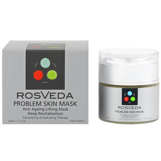 RosVeda Problem Skin Mask 100% Φυτική Σύνθεση Εξισορρόπησης της Λιπαρότητας της Επιδερμίδας με Τάση Ακμής 50ml RosVeda Problem Skin Mask 100% Φυτική Σύνθεση Εξισορρόπησης της Λιπαρότητας της Επιδερμίδας με Τάση Ακμής 50ml