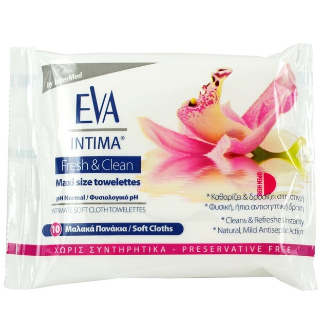 Δώρο Eva Intima Fresh & Clean Pocket Size Towelettes Καθαρισμός & Απόσμηση της Ευαίσθητης Περιοχής Κάθε Στιγμή 10 Μαντηλάκια Δώρο Eva Intima Fresh & Clean Pocket Size Towelettes Καθαρισμός & Απόσμηση της Ευαίσθητης Περιοχής Κάθε Στιγμή 10 Μαντηλάκια