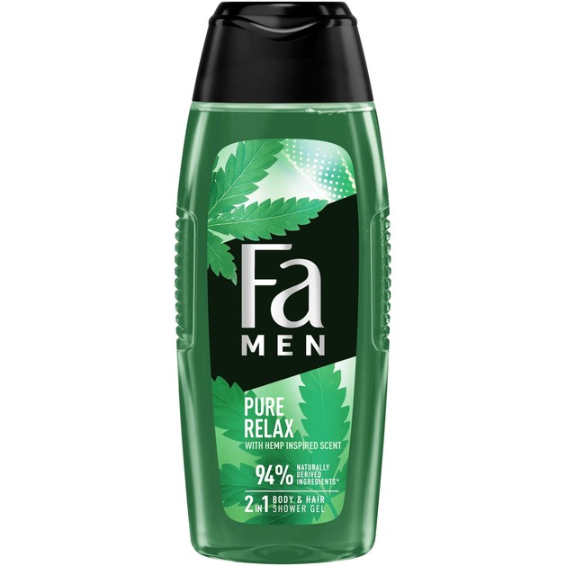 Fa Men Pure Relax with Hemp Scent 2 in 1 Shower Gel for Body & Hair 400ml Fa Men Pure Relax with Hemp Scent 2 in 1 Shower Gel for Body & Hair 400ml