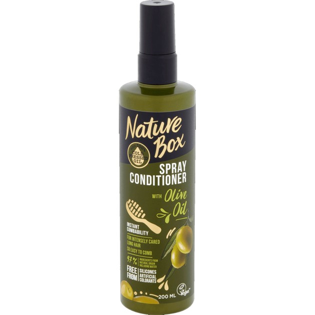 Nature Box Olive Oil Spray Conditioner Εντατική Φροντίδα Μαλλιών με Έλαιο Ελιάς για Προστασία της Τρίχας από το Σπάσιμο 200ml Nature Box Olive Oil Spray Conditioner Εντατική Φροντίδα Μαλλιών με Έλαιο Ελιάς για Προστασία της Τρίχας από το Σπάσιμο 200ml