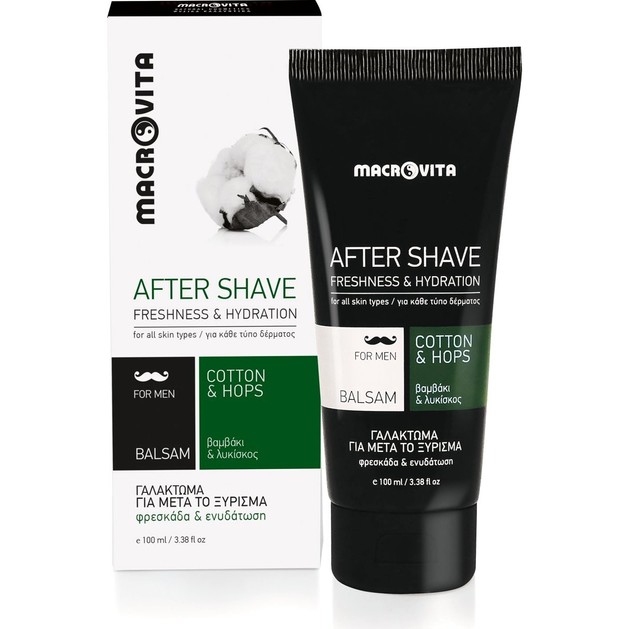 Macrovita After Shave Balsam Γαλάκτωμα για Μετά το Ξύρισμα με Βαμβάκι & Λυκίσκο 100ml Macrovita After Shave Balsam Γαλάκτωμα για Μετά το Ξύρισμα με Βαμβάκι & Λυκίσκο 100ml