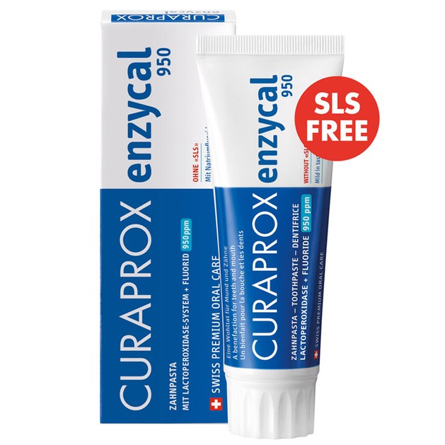 Curaprox Enzycal 950 Οδοντόκρεμα με Φθόριο & Πρωτεϊνες Γάλακτος 75ml Curaprox Enzycal 950 Οδοντόκρεμα με Φθόριο & Πρωτεϊνες Γάλακτος 75ml