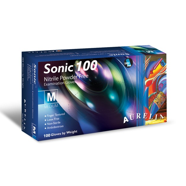Aurelia Sonic 100 Nitrile Powder Free Blue Examination Gloves Εξεταστικά Γάντια Μπλε Νιτριλίου Χωρίς Πούδρα 100 Τεμάχια Aurelia Sonic 100 Nitrile Powder Free Blue Examination Gloves Εξεταστικά Γάντια Μπλε Νιτριλίου Χωρίς Πούδρα 100 Τεμάχια