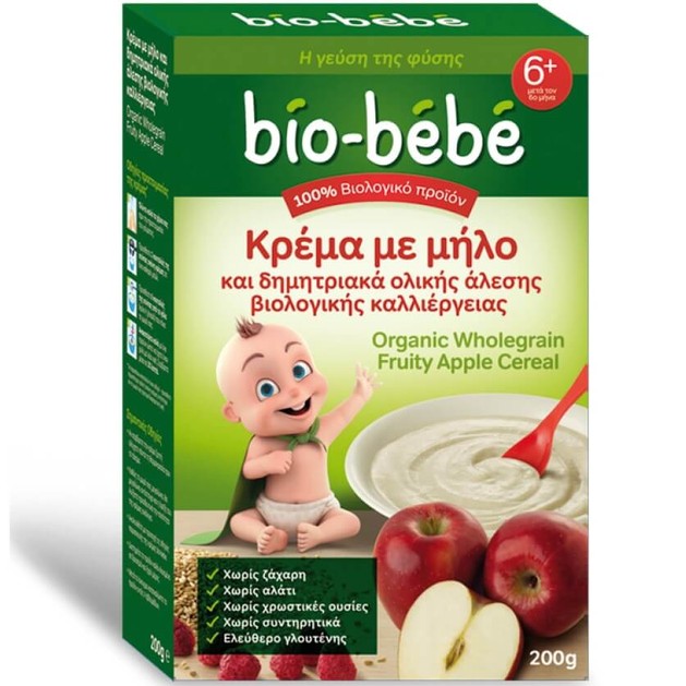 Bio Bebe Κρέμα με Μήλο & Δημητριακά Ολικής Άλεσης Βιολογικής Καλλιέργειας 200gr -0,50€ Έκπτωση Bio Bebe Κρέμα με Μήλο & Δημητριακά Ολικής Άλεσης Βιολογικής Καλλιέργειας 200gr -0,50€ Έκπτωση