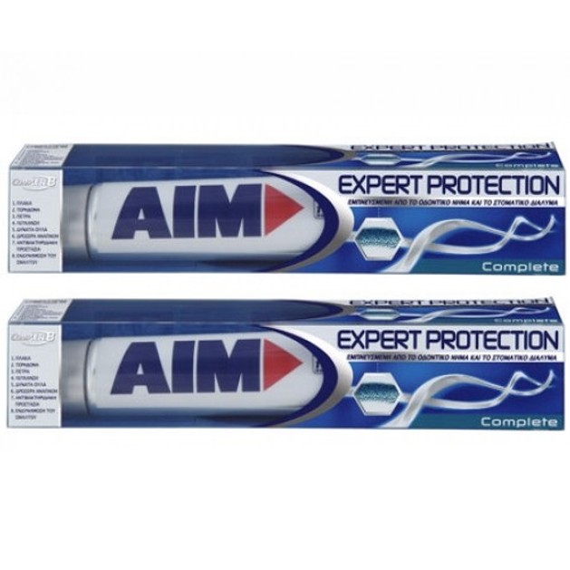 Aim Expert Protection Complete Οδοντόκρεμα 2 x75ml Πακέτο 1+1 Aim Expert Protection Complete Οδοντόκρεμα 2 x75ml Πακέτο 1+1