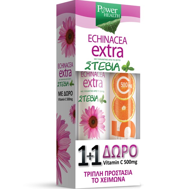 Power Health Echinacea Extra Stevia 24Effer.Tabs & Vitamin C 500mg 20Effer.Tabs 1+1 Power Health Echinacea Extra Stevia 24Effer.Tabs & Vitamin C 500mg 20Effer.Tabs 1+1