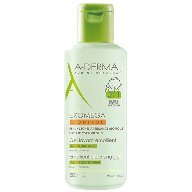 A-Derma Exomega Control Gel Lavant Emollient 2 en 1 Ενυδατικό Ζελ Καθαρισμού για Ατοπικό - Ξηρό Δέρμα για Σώμα & Μαλλιά 200ml A-Derma Exomega Control Gel Lavant Emollient 2 en 1 Ενυδατικό Ζελ Καθαρισμού για Ατοπικό - Ξηρό Δέρμα για Σώμα & Μαλλιά 200ml