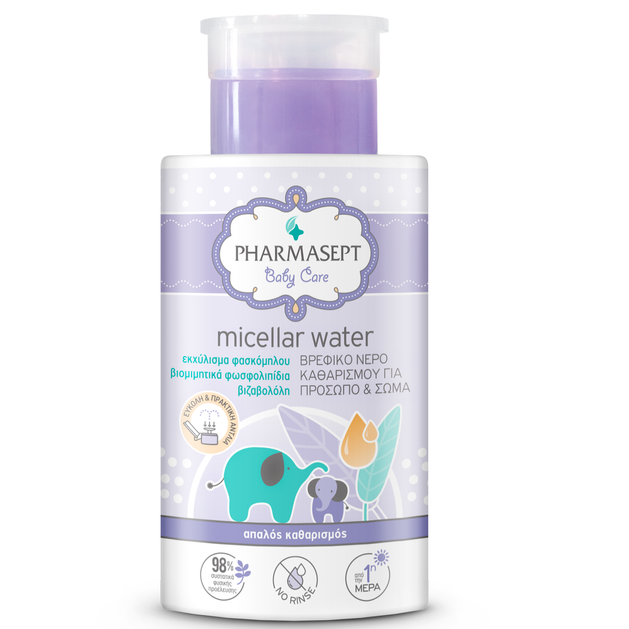Pharmasept Baby Care Micellar Water Βρεφικό Νερό Καθαρισμού με Εκχύλισμα Φασκόμηλου 300ml Pharmasept Baby Care Micellar Water Βρεφικό Νερό Καθαρισμού με Εκχύλισμα Φασκόμηλου 300ml