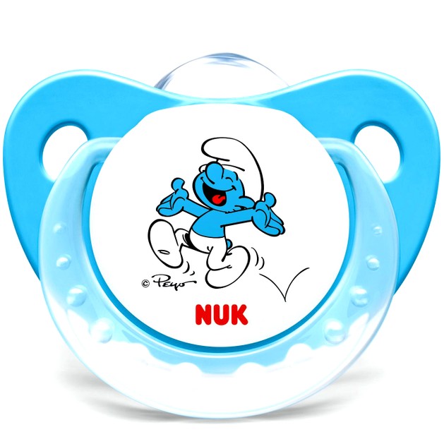 Nuk Trendline The Smurfs Πιπίλα Σιλικόνης με Κρίκο Χωρίς BPA σε Μπλε Χρώμα Nuk Trendline The Smurfs Πιπίλα Σιλικόνης με Κρίκο Χωρίς BPA σε Μπλε Χρώμα