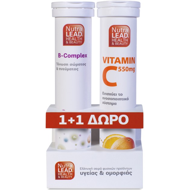 Nutralead B- Complex 20Αναβρ.Δισκία + Βιταμίνη C 550mg 20Αναβρ.Δισκία Nutralead B- Complex 20Αναβρ.Δισκία + Βιταμίνη C 550mg 20Αναβρ.Δισκία