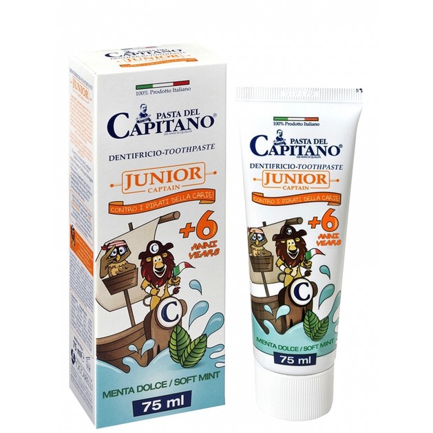 Pasta Del Capitano Junior Οδοντόκρεμα Παιδική απο 6 Ετών με Γεύση Ελαφριά Μέντα 75ml Pasta Del Capitano Junior Οδοντόκρεμα Παιδική απο 6 Ετών με Γεύση Ελαφριά Μέντα 75ml