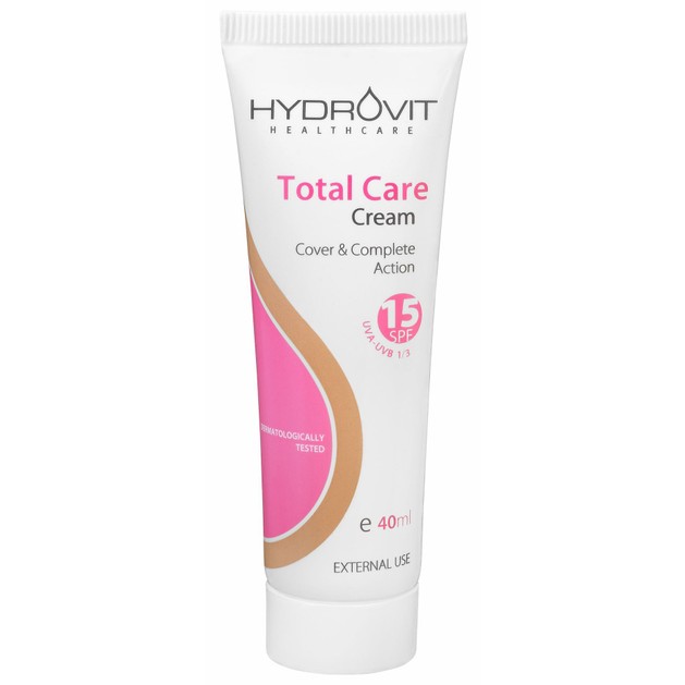 Hydrovit Total Care Cream Spf15 Ολοκληρωμένη, Καθημερινή Κρέμα με Χρώμα, Επικαλυπτική Δράση & Αντηλιακή Προστασία 40ml Hydrovit Total Care Cream Spf15 Ολοκληρωμένη, Καθημερινή Κρέμα με Χρώμα, Επικαλυπτική Δράση & Αντηλιακή Προστασία 40ml