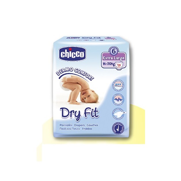 Chicco Πάνες Dry Fit Ν6 Extra Large (16-30kg) 14 τεμ. Chicco Πάνες Dry Fit Ν6 Extra Large (16-30kg) 14 τεμ.